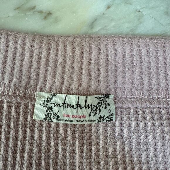 FREE PEOPLE On A Cloud Long Sleeve Bodysuit In Blush Tint size XS NWT cotton - Picture 6 of 10